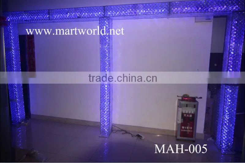 hot selling led light crystal decorative arch for wedding decorations, wedding backdrop stand(MAH-005)