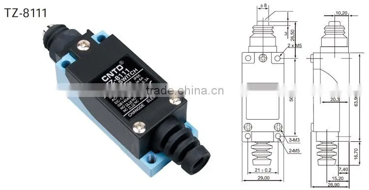 CNTD ME/TZ Series 250VAC 10A NO/NC IP65 Limit Switch For Gate Opener (TZ-8111)