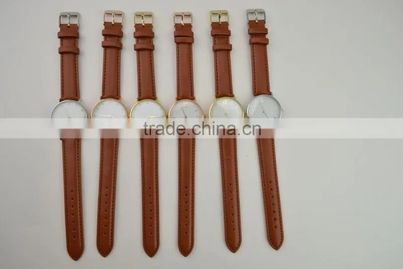 2016 Utra-thin slim case nylon strap watch, concise watch face with interchangeable strap, stainless steel back leather watch