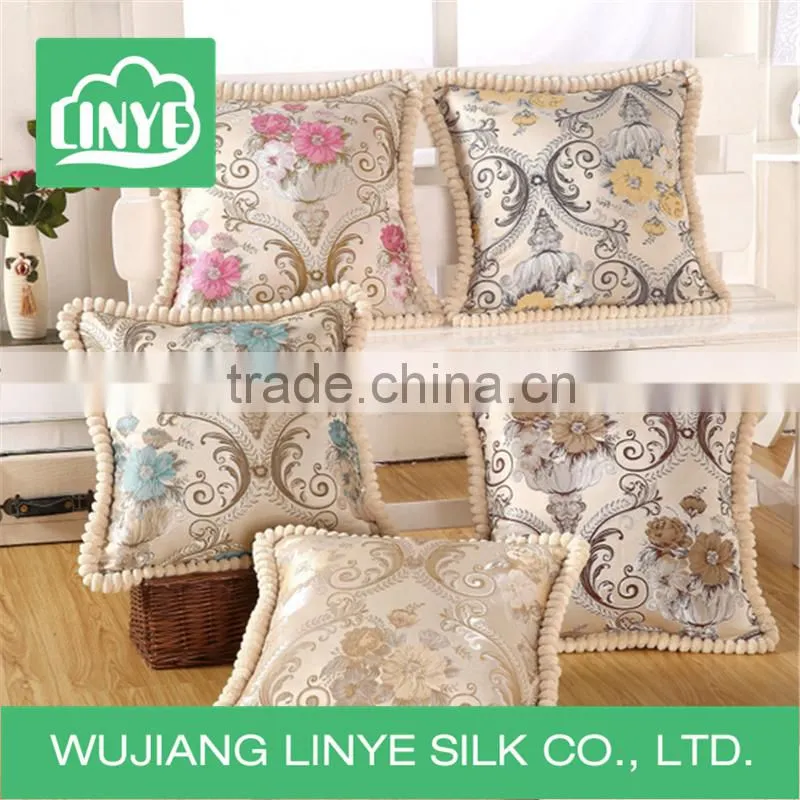 china supplier polyester fabric print flower cushion