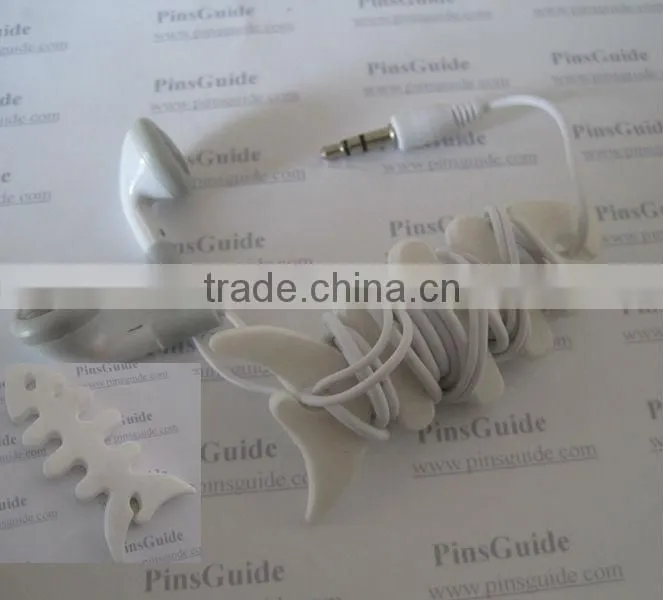 China promotionals new fashion soft pvc fishbone earbud cable winder