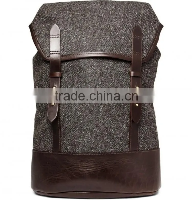 backpack canvas rucksack fashion design leather strap outdoor mens backpack
