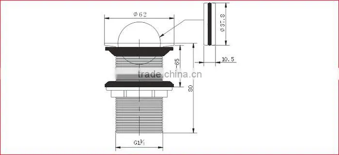 Flap Basin Drainer, without Overflow Hole, Chrome Finish