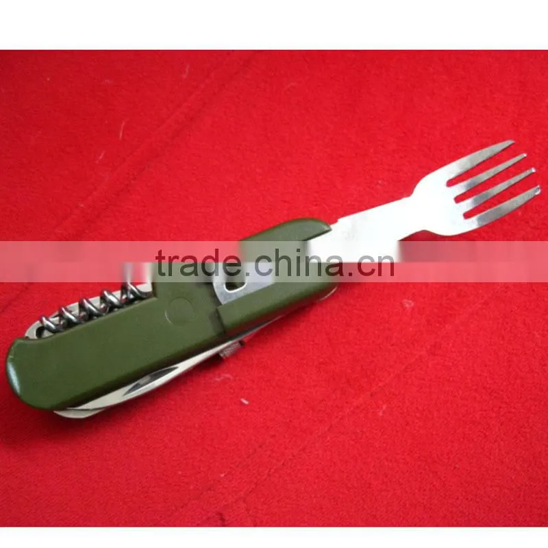 Outdoor camping combination tableware set with knife fork spoon saw opener