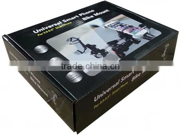 Never Fall Down Metal Universal Smart Phone Golf Cart Stroller Scooter Bike Mount for 3.5-5.5" Phone Bicycle Holder with Strip