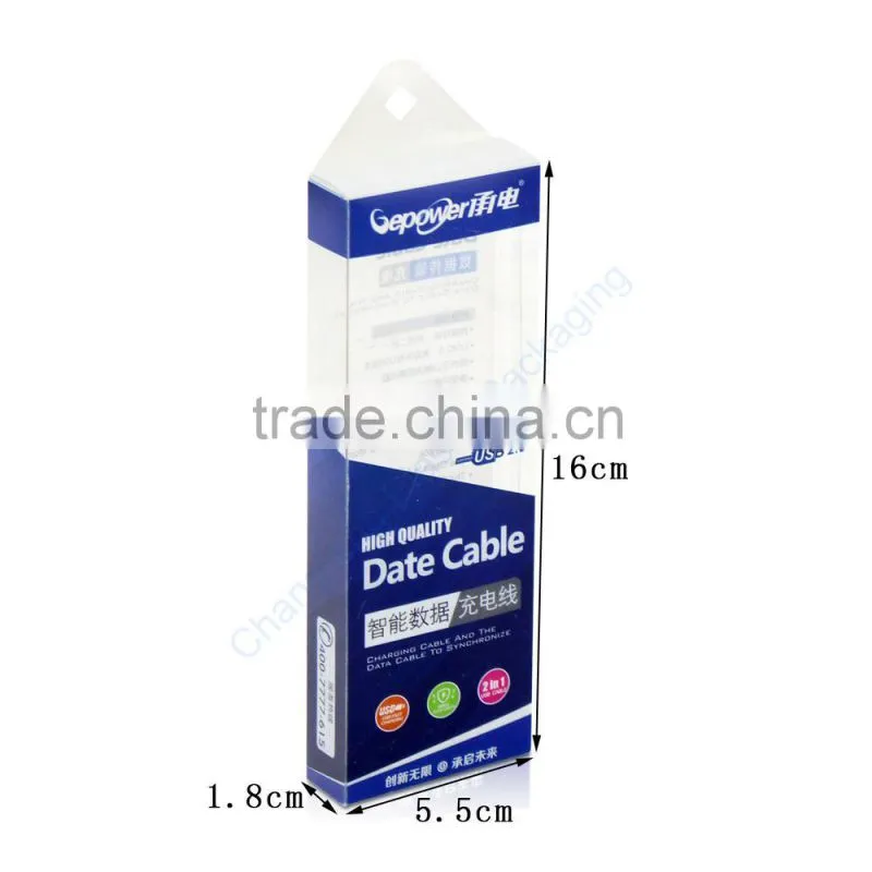 Transparent Plastic Box for USB Cable Packaging