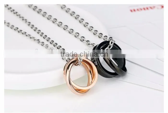 rose gold IP Plating stainless steel 316L pendant with ring
