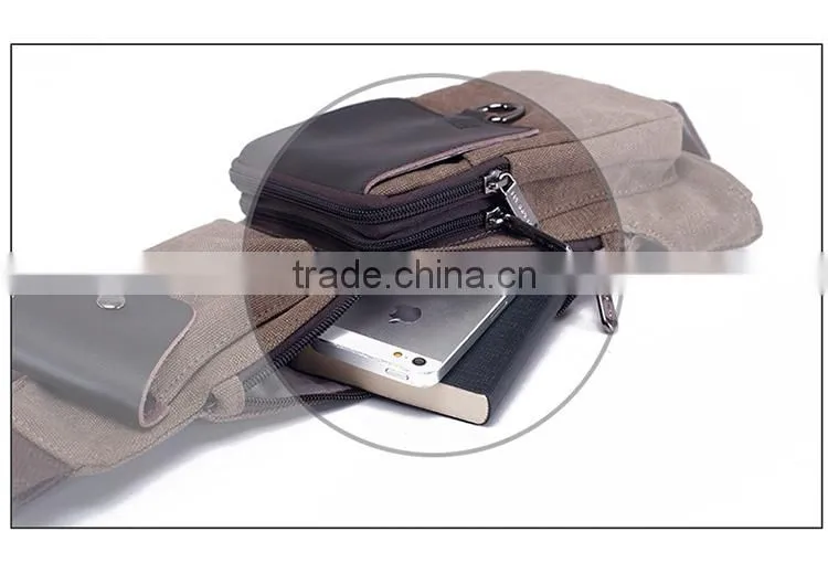 Custom canvas messenger bag wholesale men chest bag