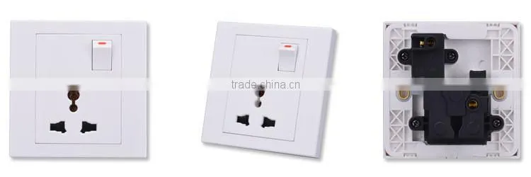 With 1 gang switch 3-feet univeersal socket