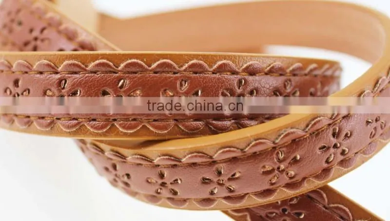 Women's casual belt with Brown PU leather in Yiwu factory waist belt for lady