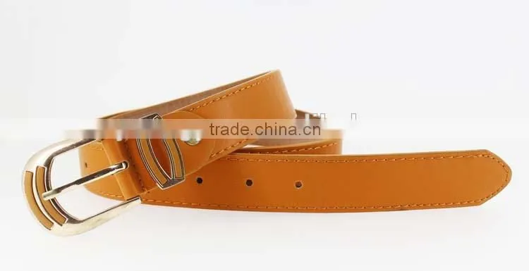 New Designer ladies leather belt with high quanlity brown pu leather buckle in yiwu