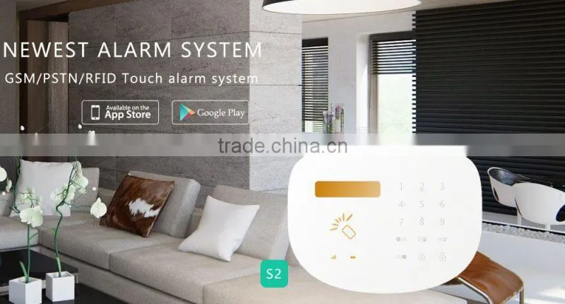 Wireless GSM home security alarm system, Android+IOS APP wireless alarm, RFID GSM home wireless alarm