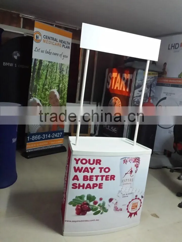 EZ 2016 fashion new style fabric graphic economic and easy assemable PVC promotion table