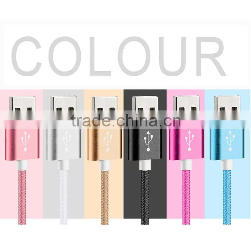 High speed quick charging nylon micro usb data cable for wholesale