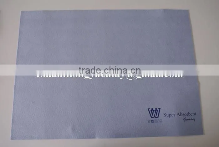 Logo printed super water absorbent nonwoven fabric floor wiping cloth ( viscose/polyester)
