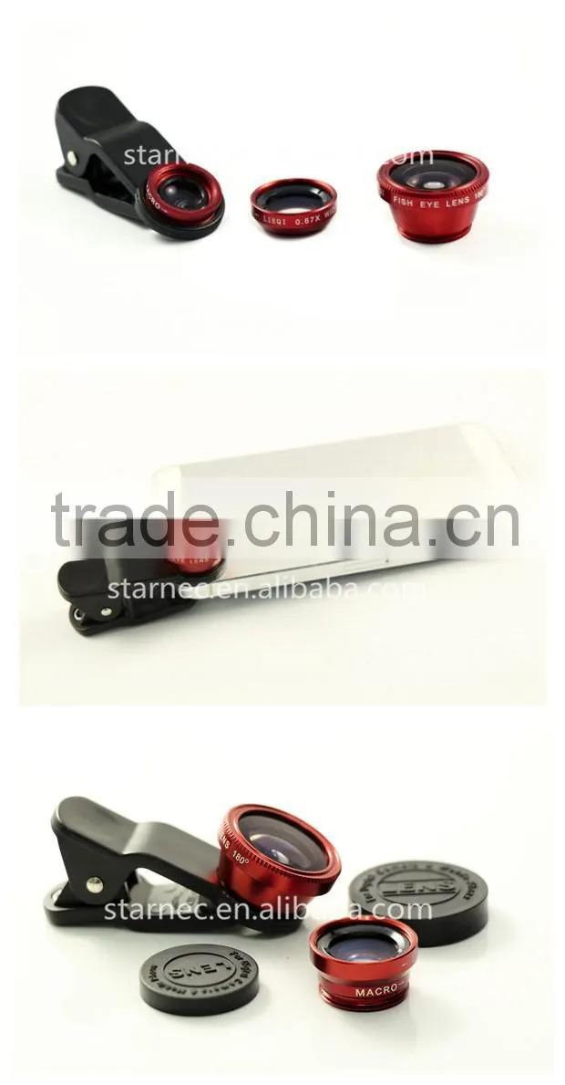 Fisheye Lens,3-in-one Universal Clip Lens For Mobile Phone/Notebook PC/Ipad