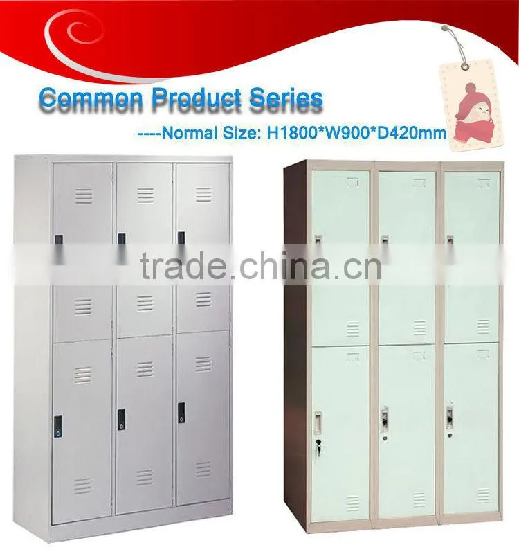 Cold-rooling steel lockers/furniture for clothing store 6 door clothes locker 6 door steel clothes locker School Metal Wardrobe