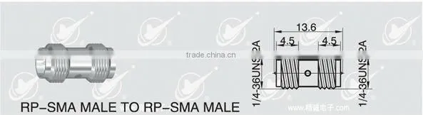 reverse polarity SMA , female body with pin contact, male to male adapter
