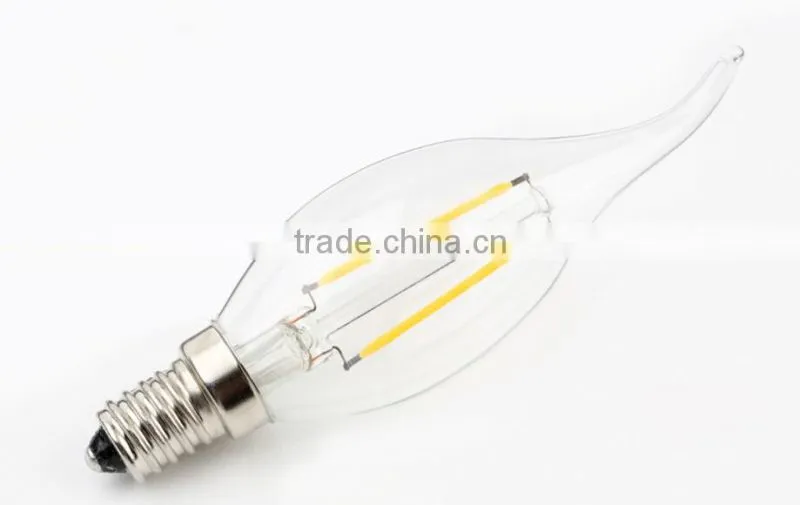 250lm led fialment bulb with tail candle lamp