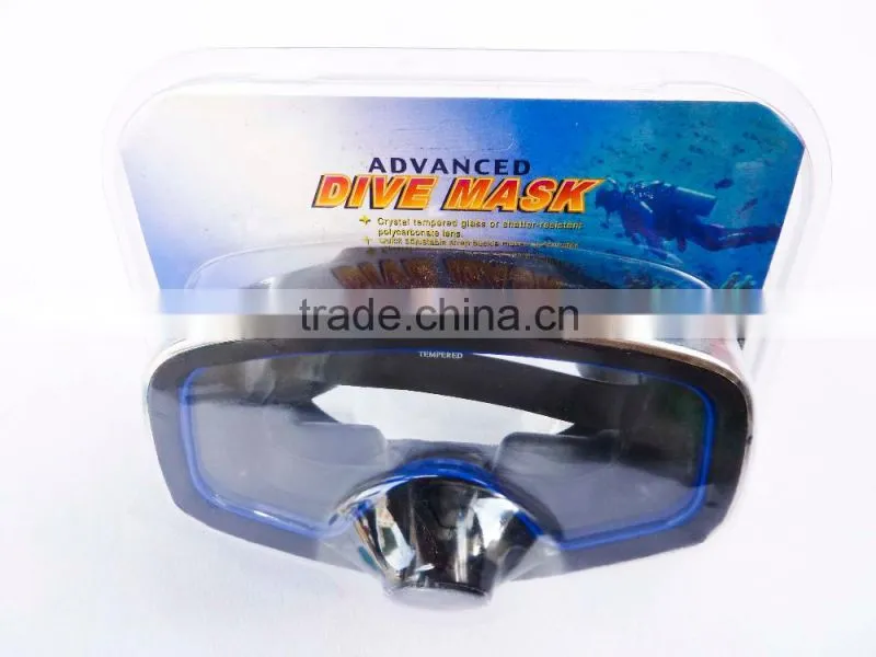 Single lense tempered glass diving mask for scuba diving