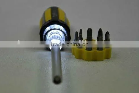 Screwdriver bits set with LED light