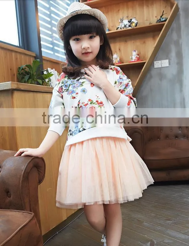 2015 new fashion korea casual print dress girl