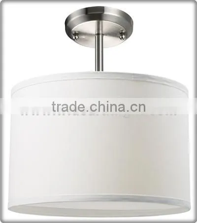 UL CUL Listed Drum Fabric Hanging Lamp In Brushed Nickel Finish C20069