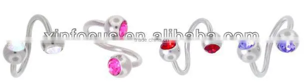 Light Amethyst Double Jeweled Twister Barbell