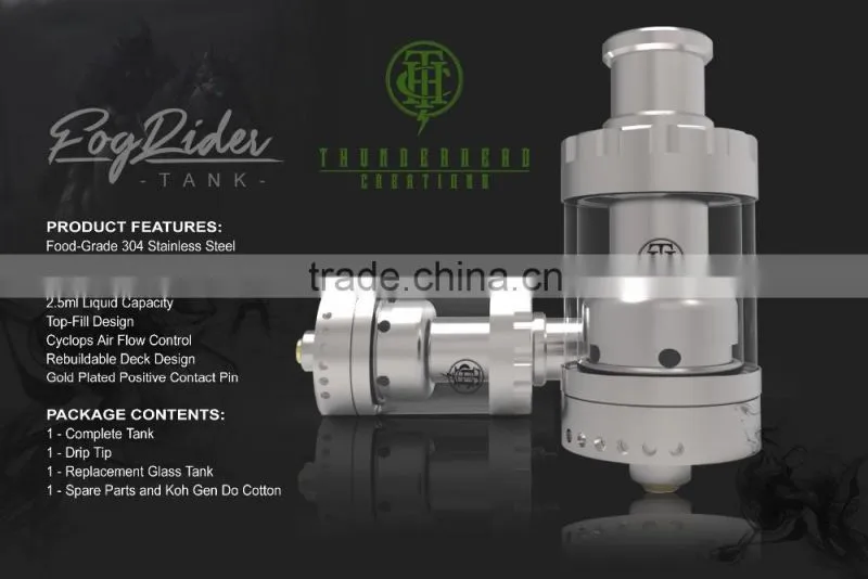 Alibaba supplier top fill design 2.5ml capacity fog rider tank