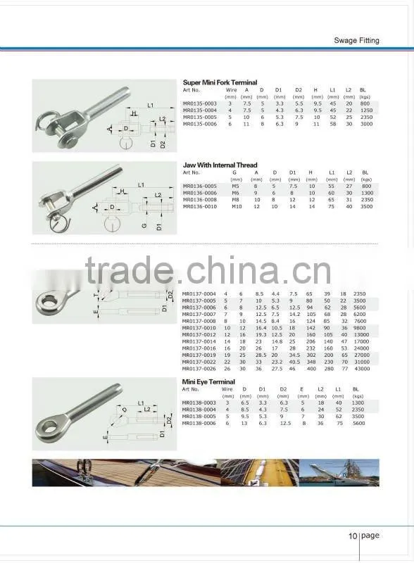 Stainless Steel Rigging Screw/ Closed Body Turnbuckle