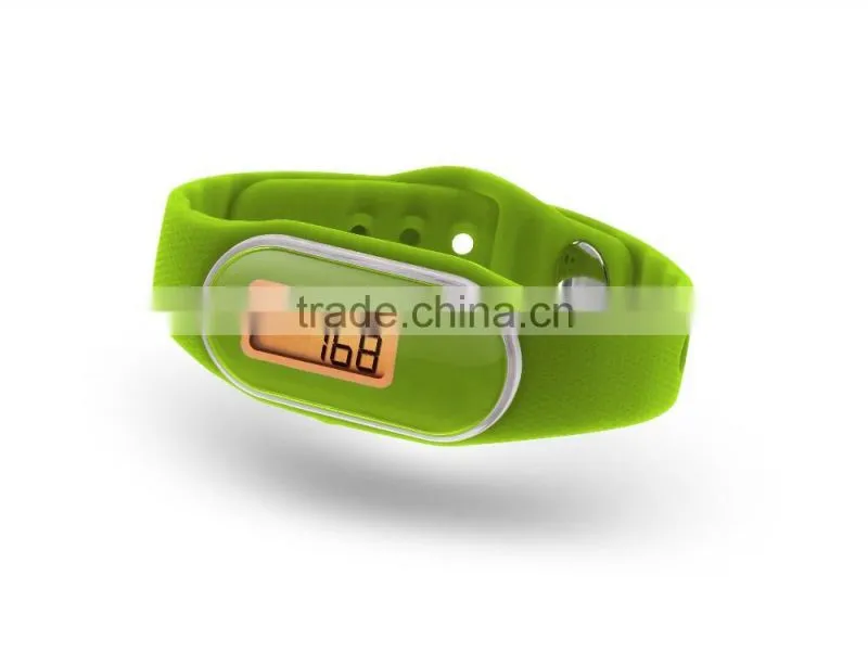 3D sensor calories waterproof pedometer watch with one tap mode function