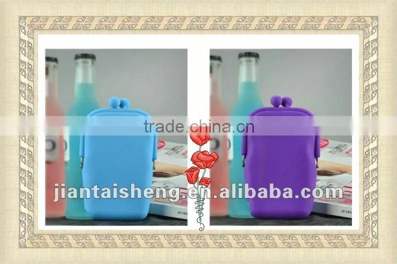 Silicone cell phone pouch, colorful silicone bag