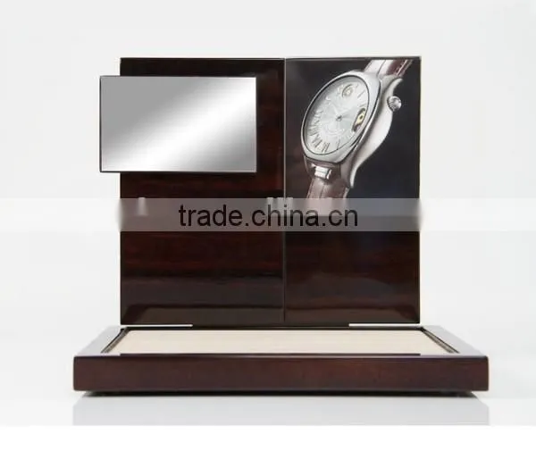 Table Top Lacquer Wooden Watch Display Stand Custom Color