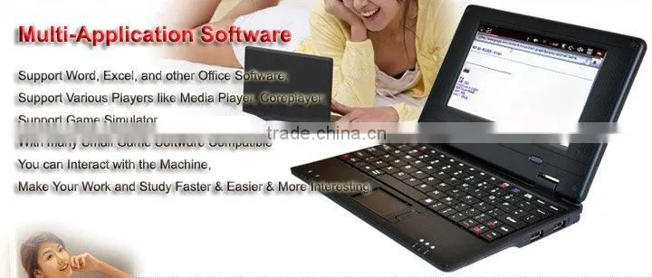 7inch Mini gift Laptop with Android 4.2 512MB/4GB with Wifi webcam haier laptop