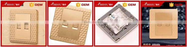 BIHU golden single double female wifi data internet rj45 connector socket