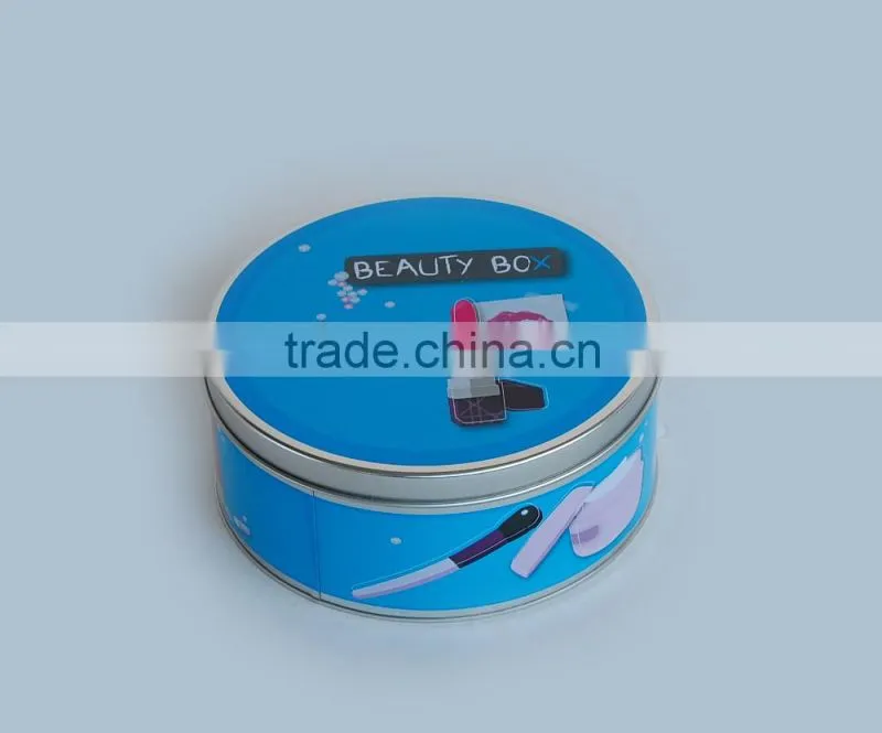 Round tin box for cosmetic package Use cosmetic package tin box