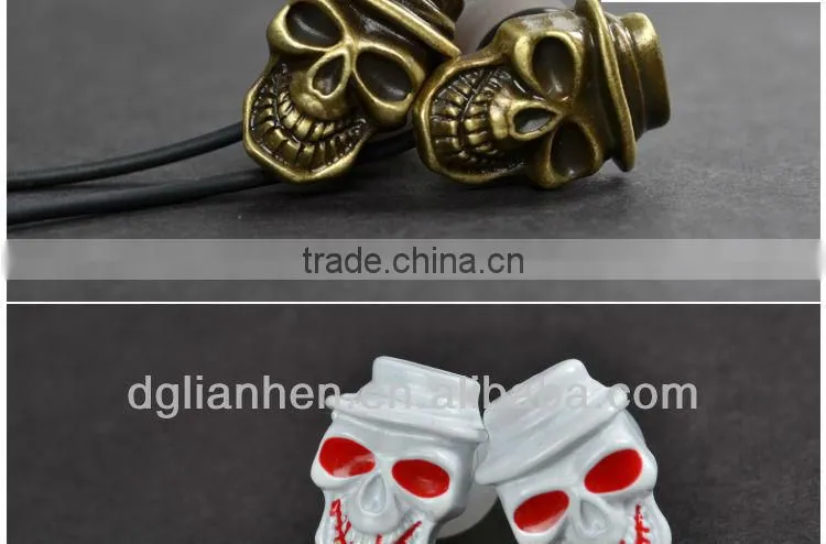 ULDUM TPE wire skull in-ear earphone for mobile phone mp3 mp4