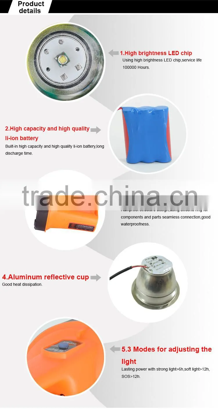 Foshan factory wholesale li-ion battery T6 high power led searchlight for outdoor use