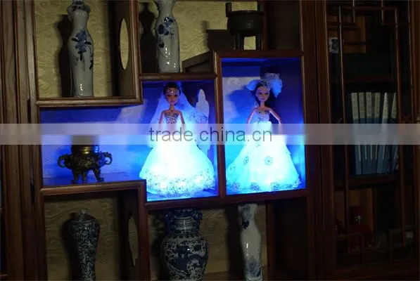 White Belly Dance Dress / Long Ballroom Dress / LED Tutu Skirt