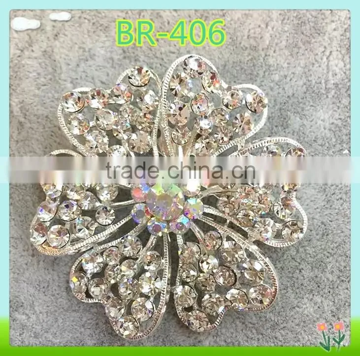 2016 Fashion heart shape lots rhinestone brooches