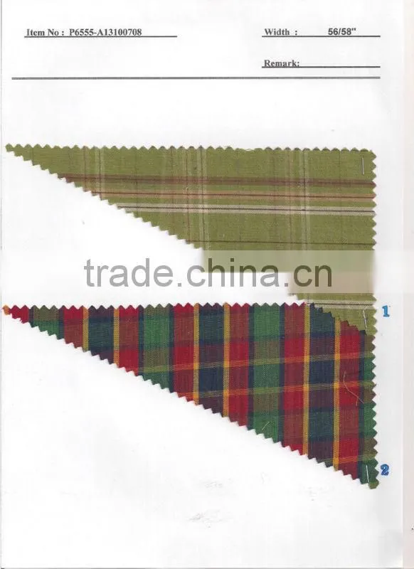 100% Cotton Yarn Dyed Shirting Fabric Textile Stock:P6555-A13100708