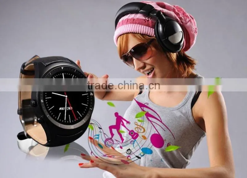 Round Display Android 4.4 smart watch with sim card slot support WIFI GPS Bluetooth