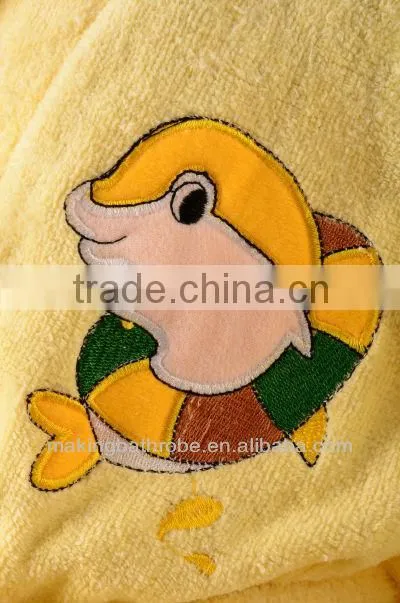 kids terry cloth bathrobes with embroidery wholesale