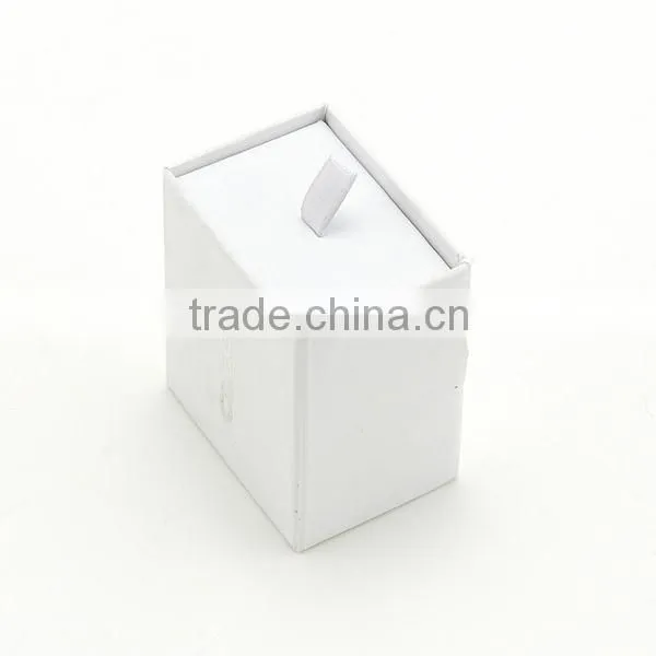 Custom Logo Silver Stamping White Simple Slide Paper Jewelry Gift Box