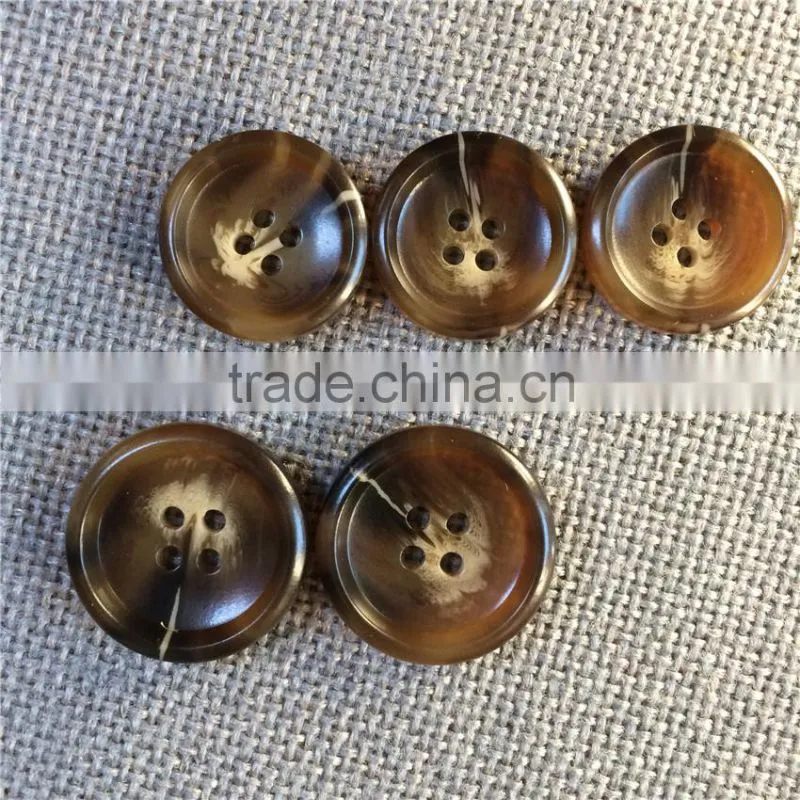 CAFE COLOR 4-HOLES RESIN FASTENER BUFFLO BUTTON FOR GARMENT