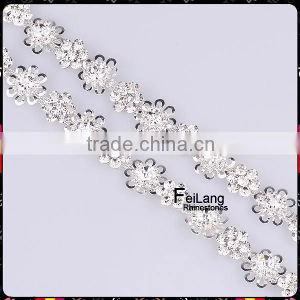 Feilang Rhinestone crystal flower chain for jewelry accessories