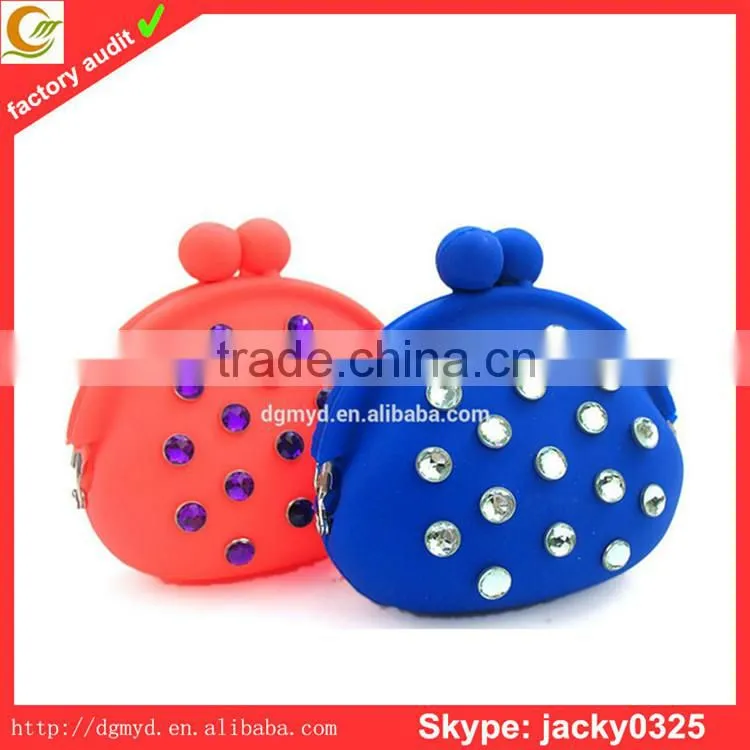 dongguan factory wholesale new design fashion silicone wallet for store promotion