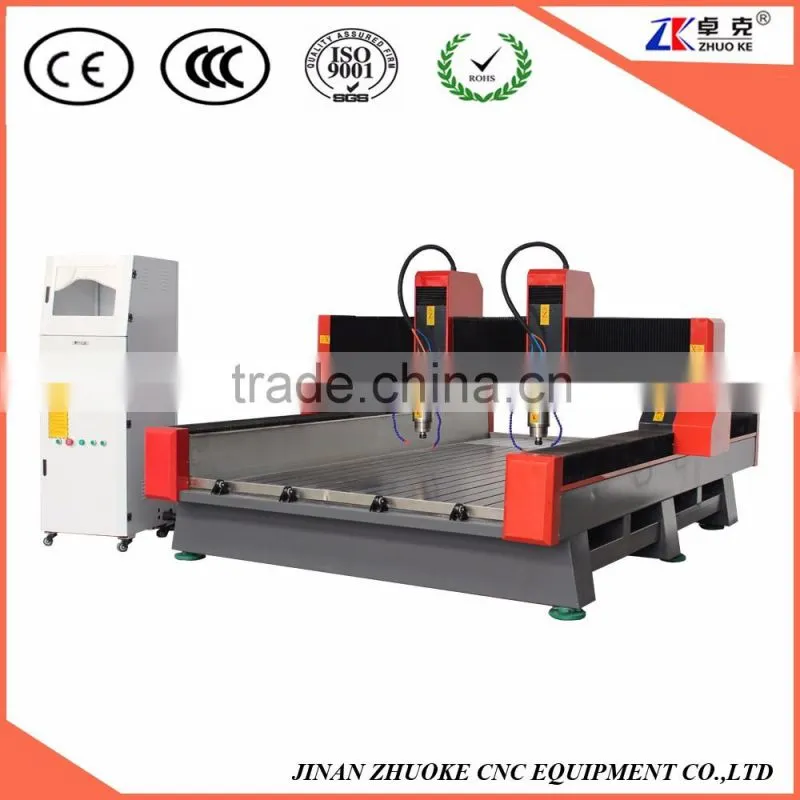 Double Spindle 5.5Kw Stone Router CNC Engraving Machine CNC Router Stone 1300*2500mm With NCStudio Control System ZK-1325