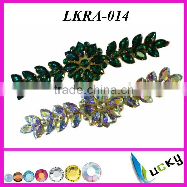 Hot Selling New Design LKRA-014 bridal appliques Rhinestone appliques for wedding dress