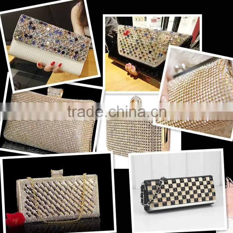 Bling Bling 24x40cm Decorative Shaped Rhinestone Mesh , Fancy Rhinestone Sheet For DIY cut